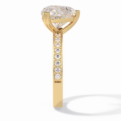 Cherished 3.03 Carat Heart VS1 Lab-Grown Pave Engagement Ring in 18K Yellow Gold