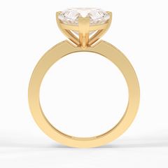 Cherished 3.03 Carat Heart VS1 Lab-Grown Pave Engagement Ring in 18K Yellow Gold