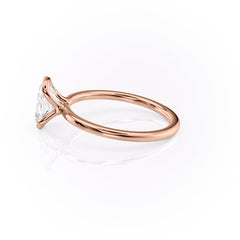 Classic Bezel 2.04 Carat VVS1 Lab-Grown Elongated Cushion Engagement Ring in 18K Rose Gold Left Side View
