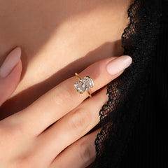 Classic Bezel 2.04 Carat VVS1 Lab-Grown Elongated Cushion Engagement Ring in 18K Yellow Gold Down Finger View