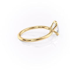 Classic Bezel 2.04 Carat VVS1 Lab-Grown Elongated Cushion Engagement Ring in 18K Yellow Gold Right Side Cross View