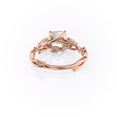 Classic Radiance 1 Carat VVS1 Lab-Grown Cushion Three Stone Engagement Ring in 18K Rose Gold Back View