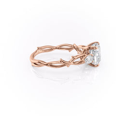 Classic Radiance 1 Carat VVS1 Lab-Grown Cushion Three Stone Engagement Ring in 18K Rose Gold Right View