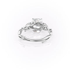 Classic Radiance 1 Carat VVS1 Lab-Grown Cushion Three Stone Engagement Ring in 18K White Gold Back View