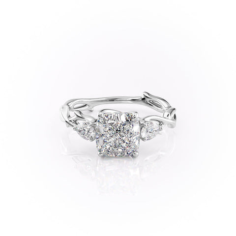 Classic Radiance 1 Carat VVS Lab-Grown Cushion Three Stone Engagement Ring in 18K Gold