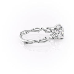 Classic Radiance 1 Carat VVS1 Lab-Grown Cushion Three Stone Engagement Ring in 18K White Gold Right View
