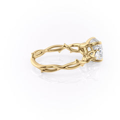 Classic Radiance 1 Carat VVS1 Lab-Grown Cushion Three Stone Engagement Ring in 18K Yellow Gold Right View