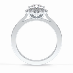 Coronet 1.20 Carat Pear VS1 Lab-Grown Halo Engagement Ring in 18K White Gold