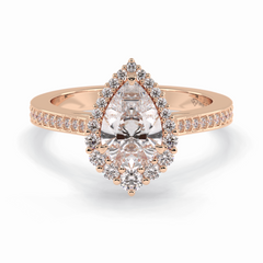 Coronet 1.20 Carat Pear VS1 Lab-Grown Halo Engagement Ring in 18K Rose Gold