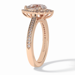 Coronet 1.20 Carat Pear VS1 Lab-Grown Halo Engagement Ring in 18K Rose Gold