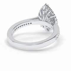 Coronet 1.20 Carat Pear VS1 Lab-Grown Halo Engagement Ring in 18K White Gold