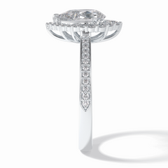 Coronet 1.20 Carat Pear VS1 Lab-Grown Halo Engagement Ring in 18K White Gold