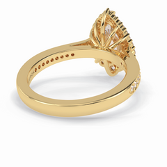 Coronet 1.20 Carat Pear VS1 Lab-Grown Halo Engagement Ring in 18K Yellow Gold