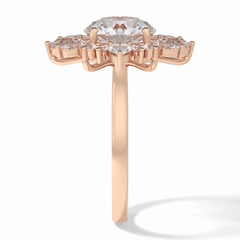 Crownlight 2.71 Carat Round VS1 Lab-Grown Halo Engagement Ring in 18K Rose Gold