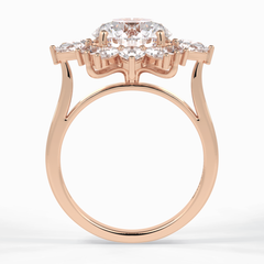 Crownlight 2.71 Carat Round VS1 Lab-Grown Halo Engagement Ring in 18K Rose Gold