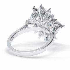 Crownlight 2.71 Carat Round VS1 Lab-Grown Halo Engagement Ring in 18K White Gold