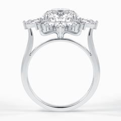 Crownlight 2.71 Carat Round VS1 Lab-Grown Halo Engagement Ring in 18K White Gold