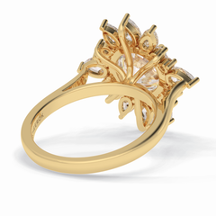 Crownlight 2.71 Carat Round VS1 Lab-Grown Halo Engagement Ring in 18K Yellow Gold