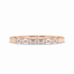 Crystal Lattice 0.42 Carat Emerald VS1 Lab-Grown Wedding Band in 18K Rose Gold