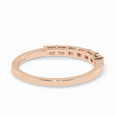 Crystal Lattice 0.42 Carat Emerald VS1 Lab-Grown Wedding Band in 18K Rose Gold