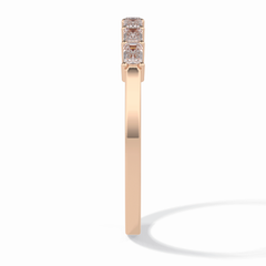 Crystal Lattice 0.42 Carat Emerald VS1 Lab-Grown Wedding Band in 18K Rose Gold