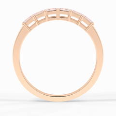 Crystal Lattice 0.42 Carat Emerald VS1 Lab-Grown Wedding Band in 18K Rose Gold