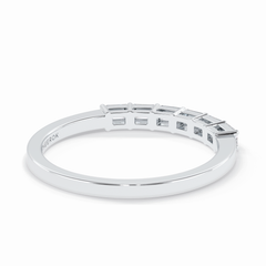 Crystal Lattice 0.42 Carat Emerald VS1 Lab-Grown Wedding Band in 18K White Gold