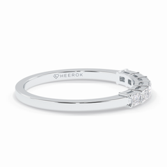 Crystal Lattice 0.42 Carat Emerald VS1 Lab-Grown Wedding Band in 18K White Gold