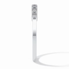 Crystal Lattice 0.42 Carat Emerald VS1 Lab-Grown Wedding Band in 18K White Gold
