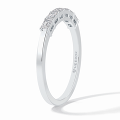 Crystal Lattice 0.42 Carat Emerald VS1 Lab-Grown Wedding Band in 18K White Gold