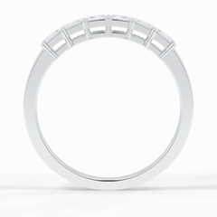 Crystal Lattice 0.42 Carat Emerald VS1 Lab-Grown Wedding Band in 18K White Gold