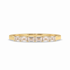 Crystal Lattice 0.42 Carat Emerald VS1 Lab-Grown Wedding Band in 18K Yellow Gold