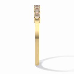 Crystal Lattice 0.42 Carat Emerald VS1 Lab-Grown Wedding Band in 18K Yellow Gold