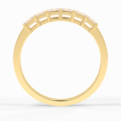 Crystal Lattice 0.42 Carat Emerald VS1 Lab-Grown Wedding Band in 18K Yellow Gold