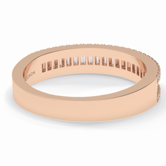 Crystal Lattice 0.52 Carat Baguette VS1 Lab-Grown Eternity Wedding Band in 18K Rose Gold