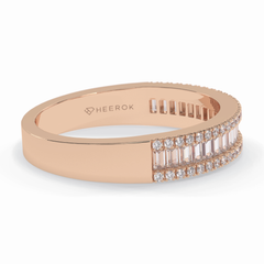 Crystal Lattice 0.52 Carat Baguette VS1 Lab-Grown Eternity Wedding Band in 18K Rose Gold