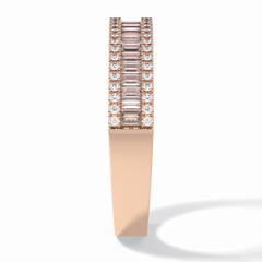 Crystal Lattice 0.52 Carat Baguette VS1 Lab-Grown Eternity Wedding Band in 18K Rose Gold