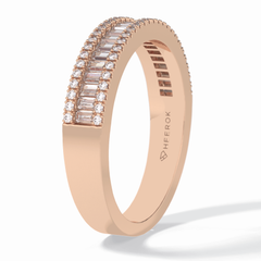 Crystal Lattice 0.52 Carat Baguette VS1 Lab-Grown Eternity Wedding Band in 18K Rose Gold