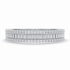 Crystal Lattice 0.52 Carat Baguette VS1 Lab-Grown Eternity Wedding Band in 18K White Gold