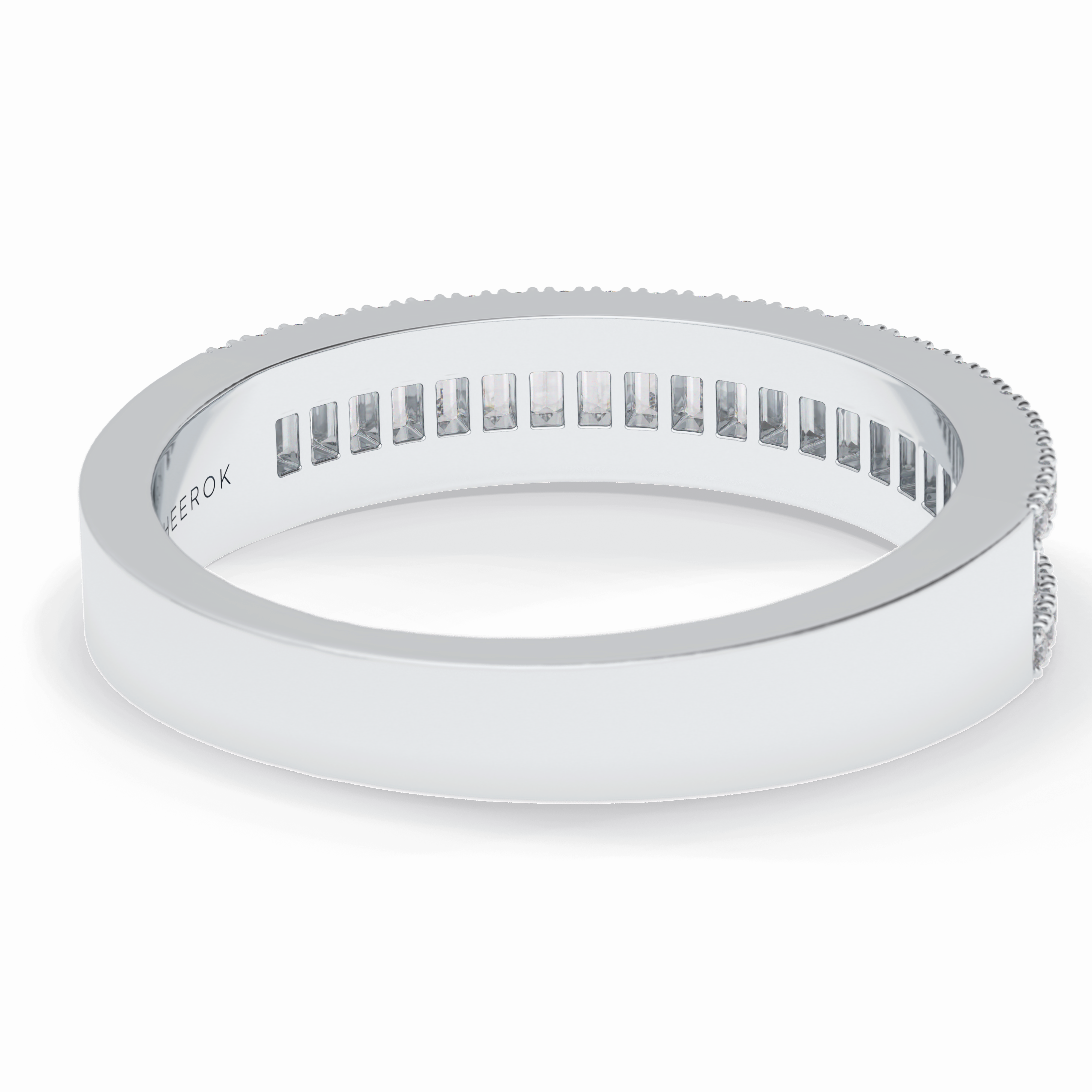 Crystal Lattice 0.52 Carat Baguette VS1 Lab-Grown Eternity Wedding Band in 18K White Gold