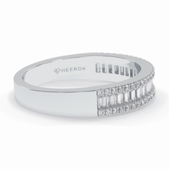 Crystal Lattice 0.52 Carat Baguette VS1 Lab-Grown Eternity Wedding Band in 18K White Gold