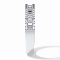 Crystal Lattice 0.52 Carat Baguette VS1 Lab-Grown Eternity Wedding Band in 18K White Gold