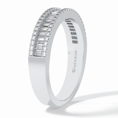 Crystal Lattice 0.52 Carat Baguette VS1 Lab-Grown Eternity Wedding Band in 18K White Gold