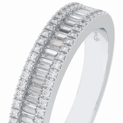 Crystal Lattice 0.52 Carat Baguette VS1 Lab-Grown Eternity Wedding Band in 18K White Gold