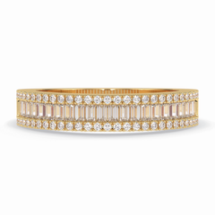 Crystal Lattice 0.52 Carat Baguette VS1 Lab-Grown Eternity Wedding Band in 18K Yellow Gold
