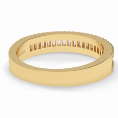 Crystal Lattice 0.52 Carat Baguette VS1 Lab-Grown Eternity Wedding Band in 18K Yellow Gold