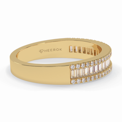 Crystal Lattice 0.52 Carat Baguette VS1 Lab-Grown Eternity Wedding Band in 18K Yellow Gold