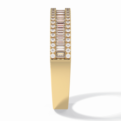 Crystal Lattice 0.52 Carat Baguette VS1 Lab-Grown Eternity Wedding Band in 18K Yellow Gold