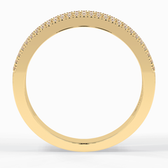 Crystal Lattice 0.52 Carat Baguette VS1 Lab-Grown Eternity Wedding Band in 18K Yellow Gold