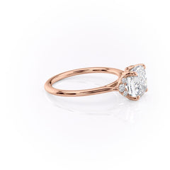 Cushion Harmony 1.57 Carat VVS1 Lab-Grown Three Stone Engagement Ring in 18K Rose Gold Right View